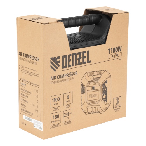 Компрессор воздушный DL1100 1.1 кВт, 180 л/мин, с набором аксессуаров Denzel фото 31