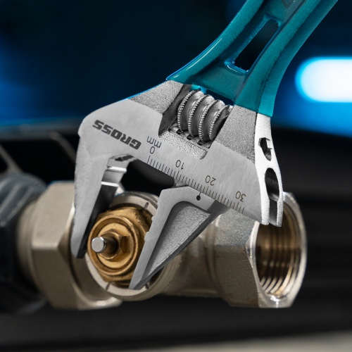 Ключ разводной 200 мм, CrV, облегченный Gross фото 12