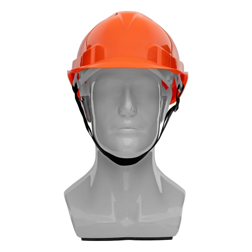 Каска защитная из ударопрочной пластмассы, оранжевая Сибртех фото 2