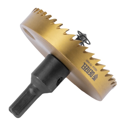 Коронка по металлу HSS, 70 мм, нитридтитановое покрытие Denzel фото 2