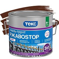 Эмаль-грунт Текс РжавоStop Профи глянцевая коричневая 2 кг