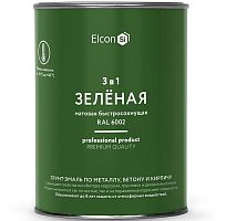 Грунт-эмаль по ржавчине Elcon 3 в 1 матовая Ral 6002 зеленая 0,8 кг