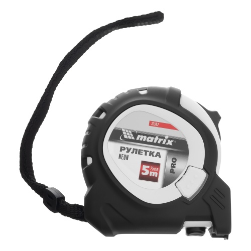 Рулетка Neon,5 м x 25 мм,обрезиненный корпус,3 фиксации,Pro Matrix фото 4