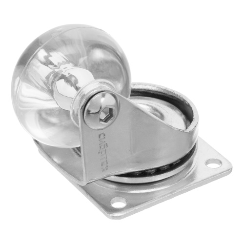 Колесо ПУ прозрачное поворотное d-35 мм, крепление платформенное Сибртех Колесо ПУ прозрачное поворотное d-35 мм, крепление платформенное Сибртех