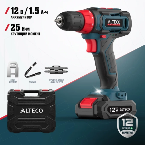 Аккумуляторная дрель шуруповерт ALTECO CD 12-25 71388 фото 3
