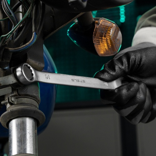 Ключ комбинированный, 16 мм, CrV, матовый хром Stels фото 9