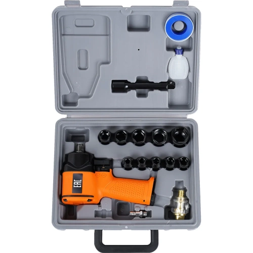 Гайковерт пневматический ударный композитный AIRLINE 1/2DR 610Нм PRO с головками 17пр. (9-27мм), кейс ATAZ124 фото 7