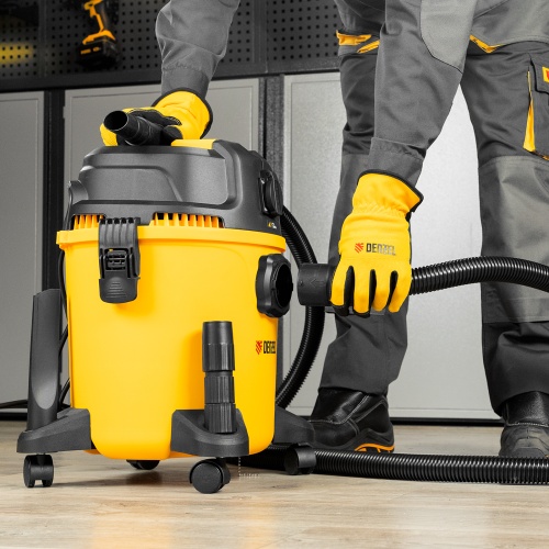 Пылесос строительный RVC20, 1400 Вт, бак 20 л, шланг 3 м, розетка с автосинхр. Denzel фото 17