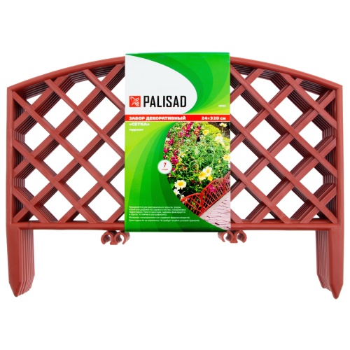 Забор декоративный "Сетка", 24 х 320 см, терракот, Palisad фото 5