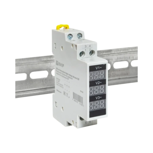 Модульный трехфазный цифровой индикатор напряжения EKF VDI-G33 фото 3 Модульный трехфазный цифровой индикатор напряжения EKF VDI-G33 фото 3
