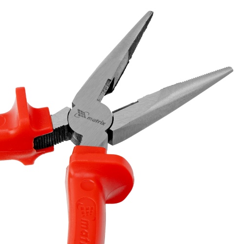 Длинногубцы прямые Econom, 160 мм, шлифованные, пластмассовые рукоятки Matrix фото 5