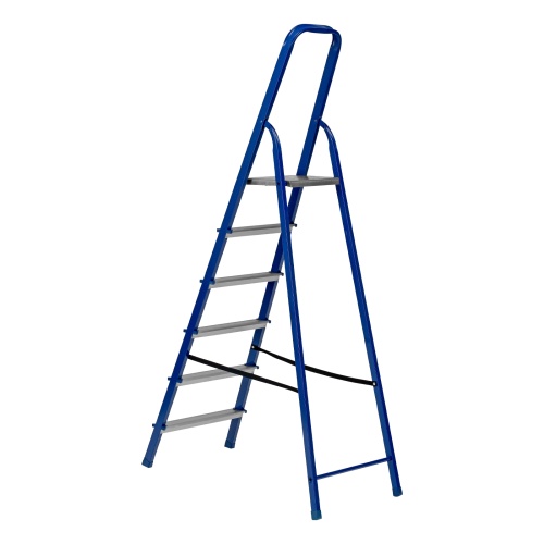 Стремянка, 6 ступеней, стальной профиль, алюминиевые ступени Сибртех фото 2