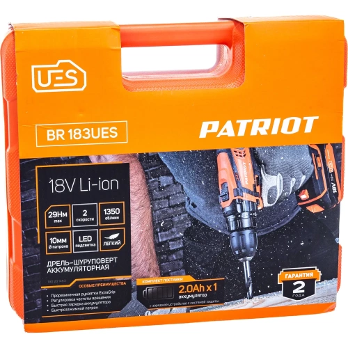 Аккумуляторная дрель-шуруповерт PATRIOT BR 183UES 180201483 фото 7