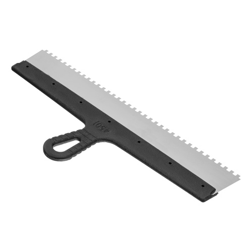 Шпатель из нержавеющей стали, 450 мм, зуб 6 х 6 мм, пластмассовая ручка Сибртех фото 2