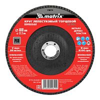 Круг лепестковый торцевой, P 60, 180 х 22.2 мм Matrix