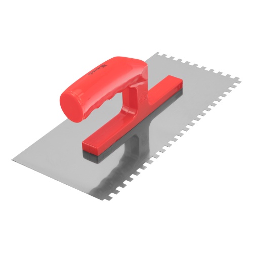 Гладилка стальная, 280 х 130 мм, зеркальная полировка, пластмассовая ручка, зуб 6 х 6 мм Matrix фото 2