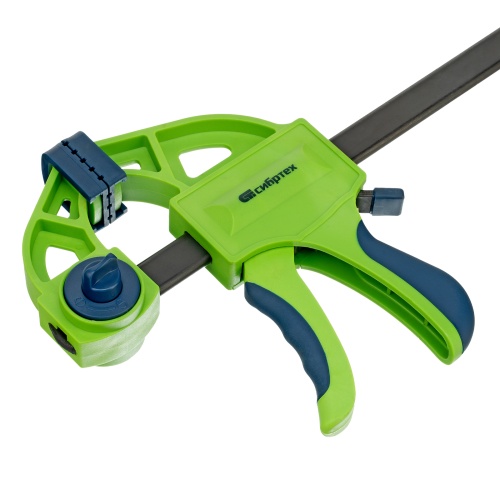 Струбцина F-образная, быстрозажимная, 300 х 70 х 540 мм, пластиковый корпус, фиксатор, двухкомпонентная рукоятка Сибртех фото 2