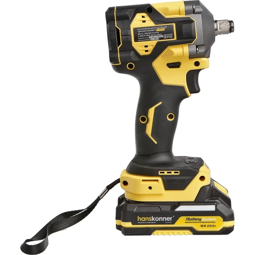 Ударный гайковерт Hanskonner б/щ PLATINUM,18В,1BatterySystem,420Нм,1/2",2x2Ач,кейс HCD20420H фото 11