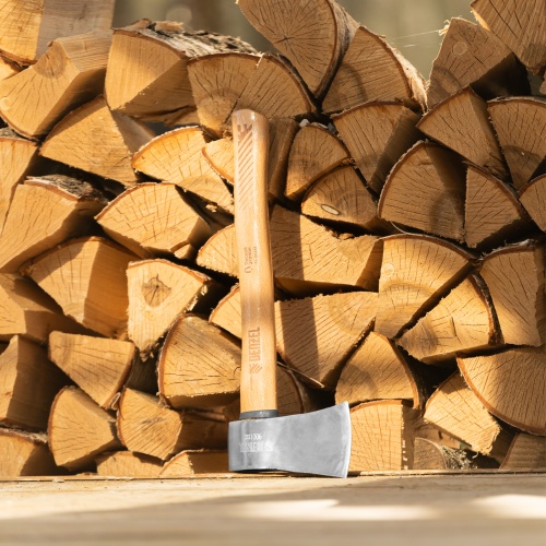 Топор кованый, 900 г, американский тип, буковая рукоятка, 430мм, EFP Denzel фото 8