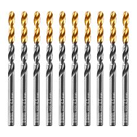 Сверло по металлу, 4,5 мм, HSS-Tin, Golden Tip, 10 шт. Denzel