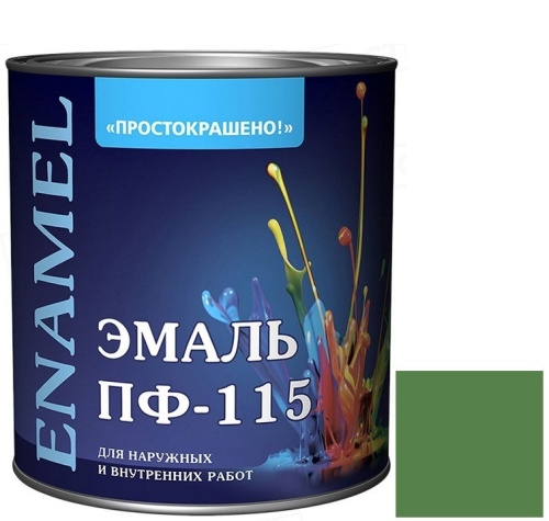 Эмаль Простокрашено ПФ-115 зеленая глянцевая 2,7 кг