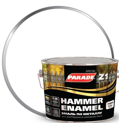 Эмаль по металлу Parade Special Z1 гладкая база А RAL 9016 белая 2,5 л