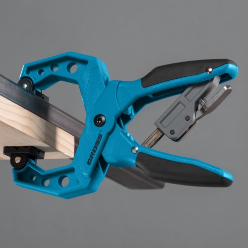 Струбцина клещеобразная 2-1/4, пластиковый корпус, храповой механизм жесткой фиксации, 58 мм Gross фото 10