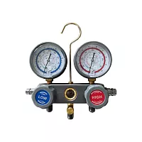 Манометрический коллектор Royal Clima 2-вентеля, 3 штуцера, R22/R32/R134/R410, М1/4", без шлангов) RT-MG20BR-R410