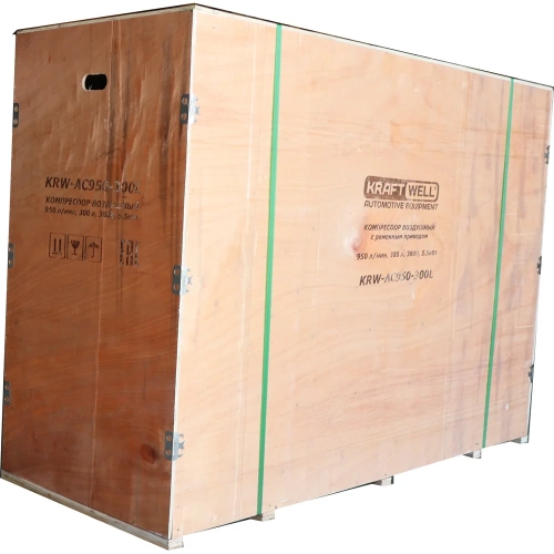 Поршневой компрессор KraftWell 950 л/мин, 10 бар, 300 л, 380В, сеть 380 В, произв-ть 950 л/мин, объем ресивера 300 л, в комплекте KRW-AC950-300L фото 6