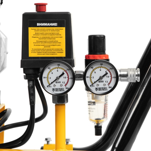 Компрессор безмасляный, малошумный DLS 1800/100,1800 Вт, 3x600, 100 л, 345 л/мин Denzel фото 14