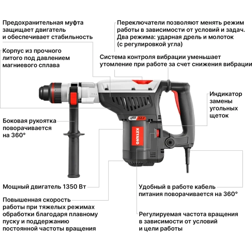 Перфоратор KEYANG SDS-max HD42-7DM фото 4 Перфоратор KEYANG SDS-max HD42-7DM фото 4