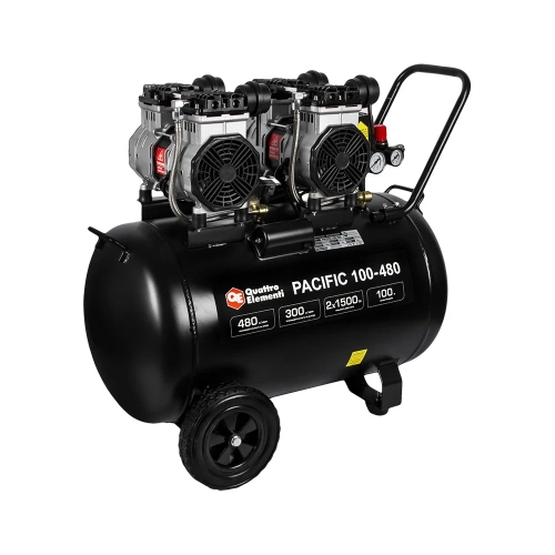 Безмасляный поршневой компрессор QUATTRO ELEMENTI PACIFIC 100-480 480 л/мин, 100 л, 3.5 л.с, 8 бар 915-373 фото 7 Безмасляный поршневой компрессор QUATTRO ELEMENTI PACIFIC 100-480 480 л/мин, 100 л, 3.5 л.с, 8 бар 915-373 фото 7