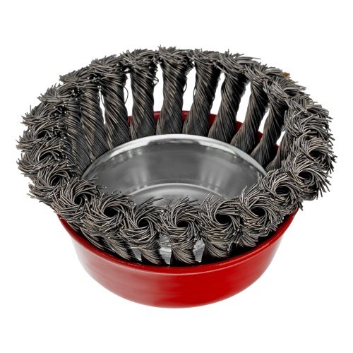 Щетка для УШМ, 100 мм, М14, "чашка", крученая проволока 0.5 мм Matrix фото 2