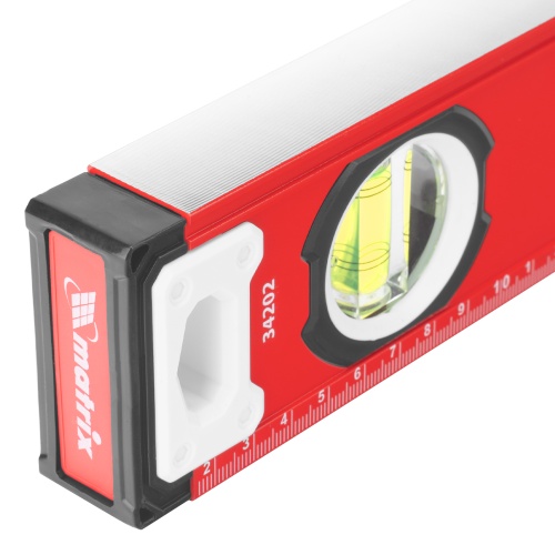 Уровень алюминиевый, фрезерованный, 3 глазка, рукоятки, 800 мм Matrix фото 6