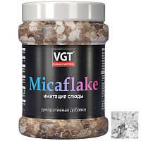 Добавка декоративная VGT Micaflake имитация слюды серебристо-белая 2000 мкм 0,09 кг