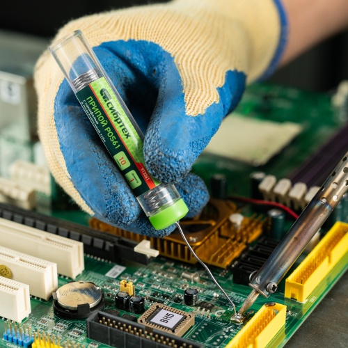 Припой с канифолью, D 1 мм, 10 г, POS61, в пластмассовой тубе Сибртех фото 6