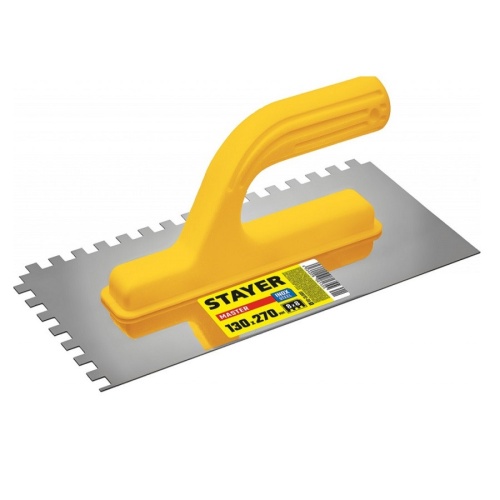Гладилка зубчатая из нержавеющей стали Stayer Master 08012-08_z01 130х270 мм 8х8 мм