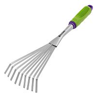 Грабли веерные 9 - зубые, 130 х 420 мм, стальные, пластиковая рукоятка, Connect, Palisad