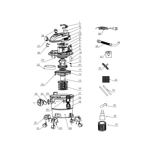 Пылесос REDVERG RD-VC1200S-20P 6678688 фото 8 Пылесос REDVERG RD-VC1200S-20P 6678688 фото 8