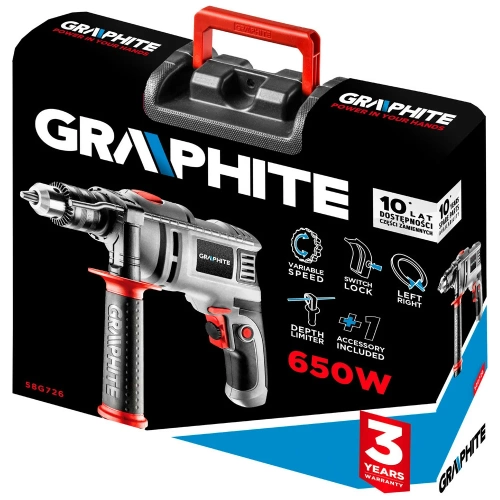 Ударная дрель GRAPHITE 58G726 фото 4 Ударная дрель GRAPHITE 58G726 фото 4