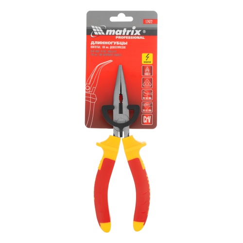 Длинногубцы изогнутые Insulated, 160 мм, двухкомпонентные рукоятки Matrix Professional фото 6