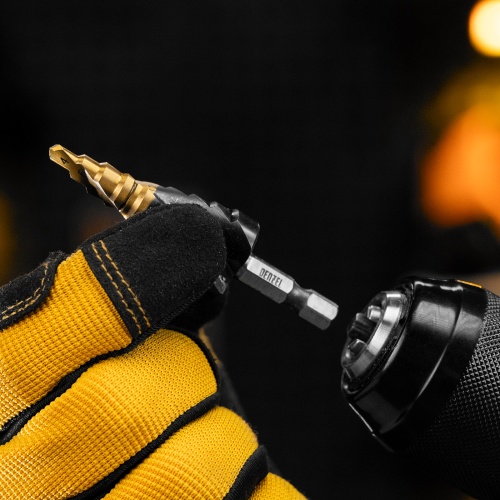 Сверло ступенчатое 4-6-8-10-12-14-16-18-20 мм, Р6М5, 6-гр. хвостовик Denzel фото 9