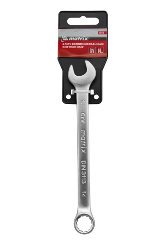 Ключ комбинированный, 14 мм, CrV, матовый хром Matrix фото 4