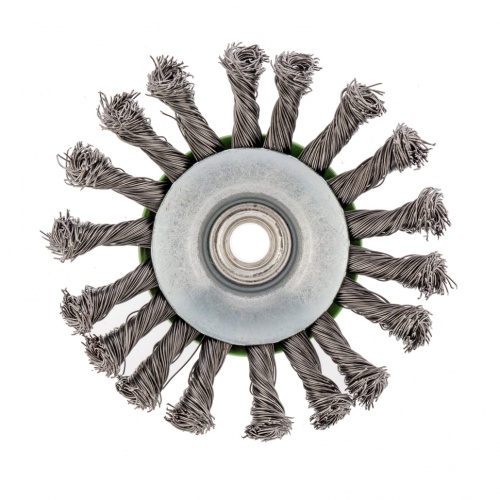 Щетка для УШМ, 115 мм, М14, "тарелка", крученая проволока 0.5 мм Сибртех фото 2