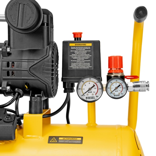 Компрессор безмасл. малошумный DLP-950/24, 950Вт,24 л, 2850 об/мин, 170 л/мин Denzel фото 10