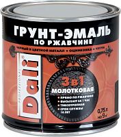 Dali грунт- эмаль по ржавчине 3 в 1 молотковая шоколадная 0,75 л 6 135284