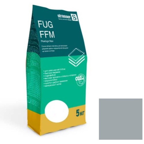 Сухая затирочная смесь Strasser для широких швов 3-20 мм серая 5 кг