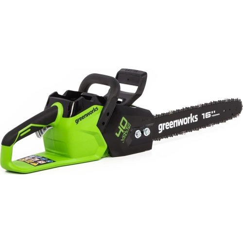 Цепная пила аккумуляторная GreenWorks GD40CS18 40V, 40 см, бесщеточная, до 1.8 КВт, с 1хАКБ 2Ач c USB и ЗУ 2005807USB2 фото 7 Цепная пила аккумуляторная GreenWorks GD40CS18 40V, 40 см, бесщеточная, до 1.8 КВт, с 1хАКБ 2Ач c USB и ЗУ 2005807USB2 фото 7