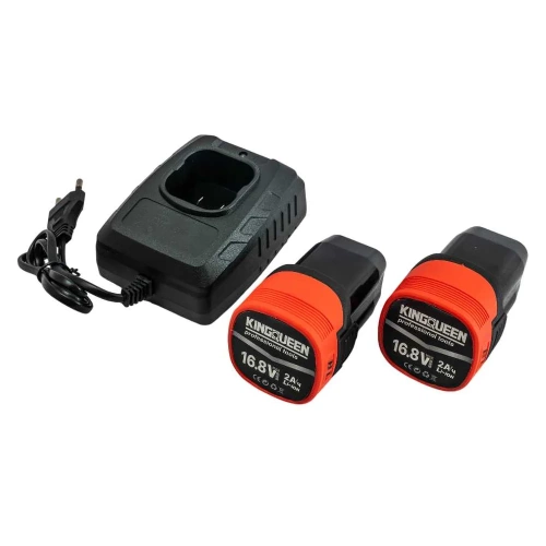 Шуруповерт бесщеточный KINGQUEEN ударный 16.8В, патрон 10мм, 2 АКБ, кейс, KQ-902K.1 фото 10