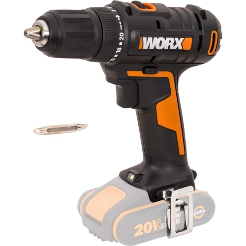 Аккумуляторная дрель-шуруповерт WORX 45Нм, 20В, без АКБ и ЗУ WX108.9 фото 9